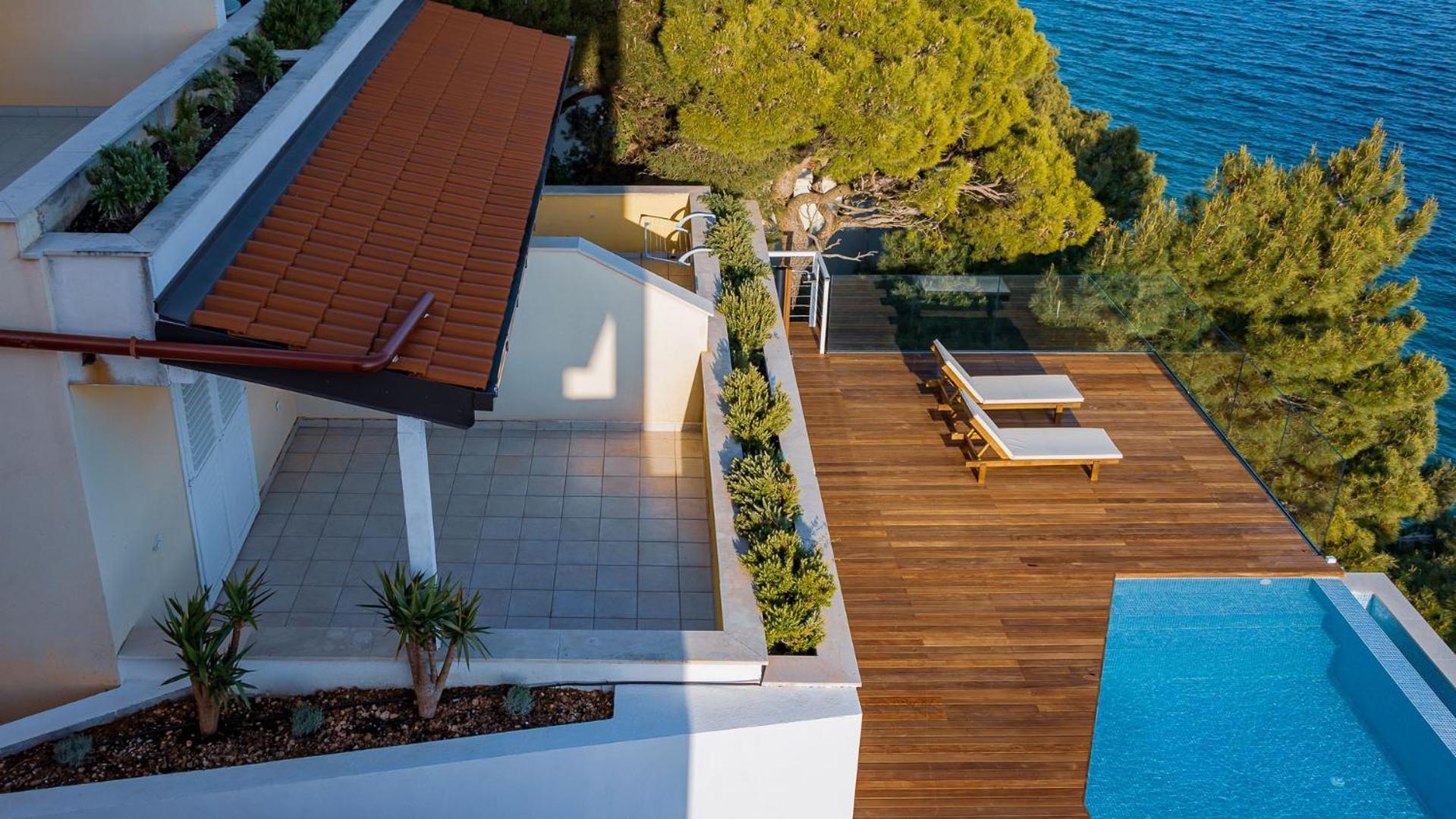 Luxury Apartments Villa Ruzmarina With New Heated Infinity Pool And Lounge Area Marusici  Екстериор снимка