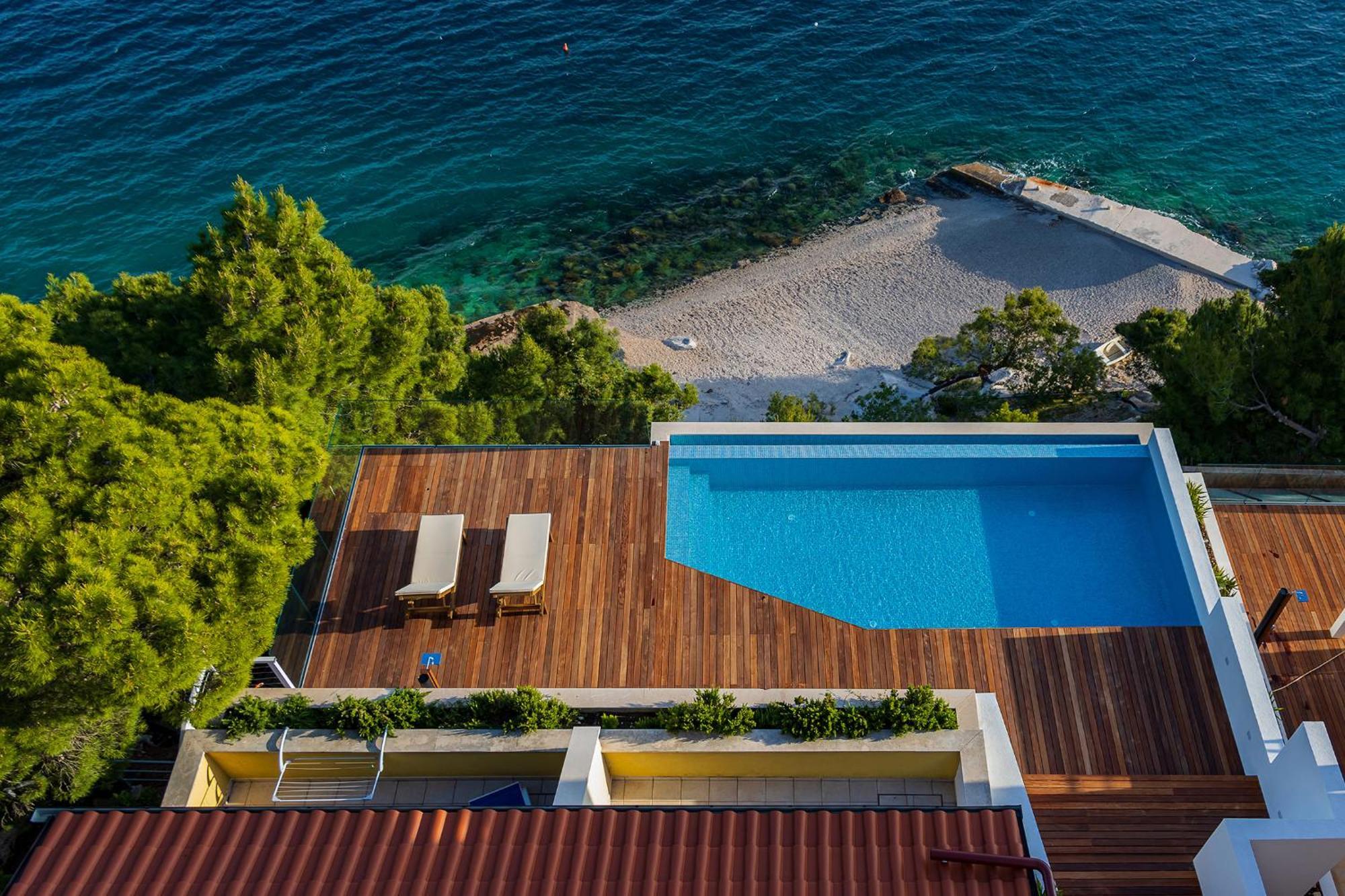 Luxury Apartments Villa Ruzmarina With New Heated Infinity Pool And Lounge Area Marusici  Екстериор снимка